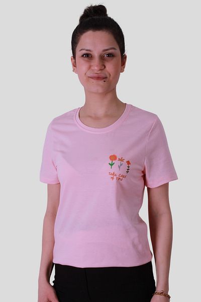 trender 3 Floral Print Pink Women's T-Shirt