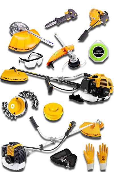 Spech Power U.S.A Pirinç Piston Benzinli Yan Tipi Ot Çalı Çim Biçme Tırpanı M...