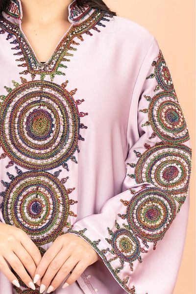 IKKXA Solid Embroidered Jalabiya