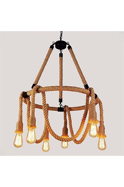 A F N LIGHTING Nordic Retro Pendant Lamp, Wrought Iron Hanging Light, Height Adjustable Chandelier for Loft & More