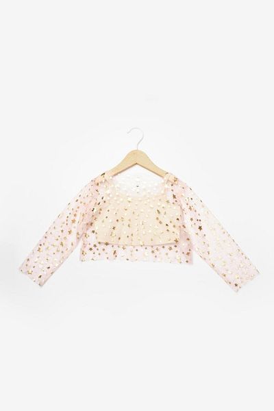 Le Mabelle Starry Powder Girl's Crop Top - Μακρυμάνικο