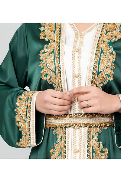 IKKXA Classic Elegance Belted 2-piece Kaftan