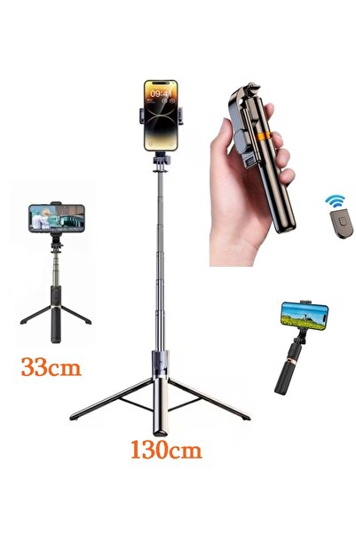 gaman 2in1 Bluetooth Kumandalı 130 Cm Tripod Telefon Tutuculu Selfie Çubuğu T...