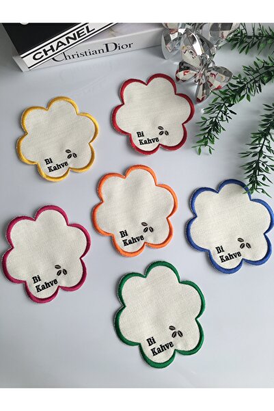 KUMSAL ÇEYİZ 6 Adet Sunumluk Peçete,Kokteyl Peçete,Kahve Peçetesi,Sunumluk,Ba...