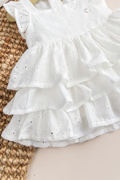 Babymod Pink Three Layer 100% Cotton Baby Girl Dress Birthday Custom