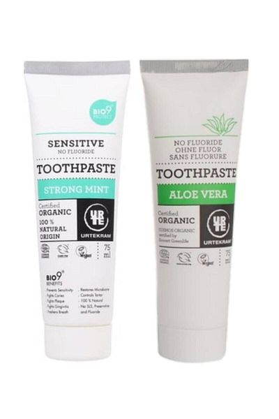 Urtekram Organic Aloe Vera 75 Ml + Dense Mint 2-Pack Toothpaste 75 Ml