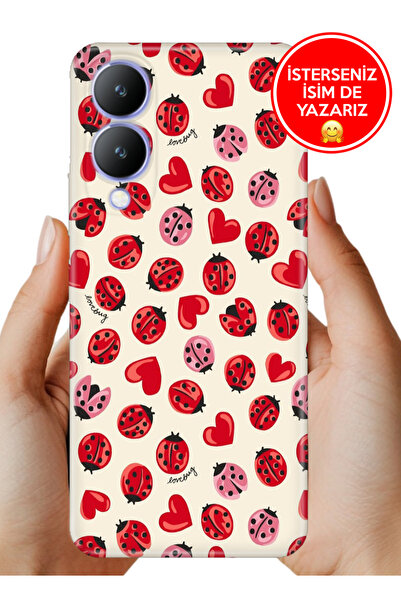 Cekuonline Vivo Y17s Kılıf Desenli Baskılı Kamera Korumalı Silikon Love Bug