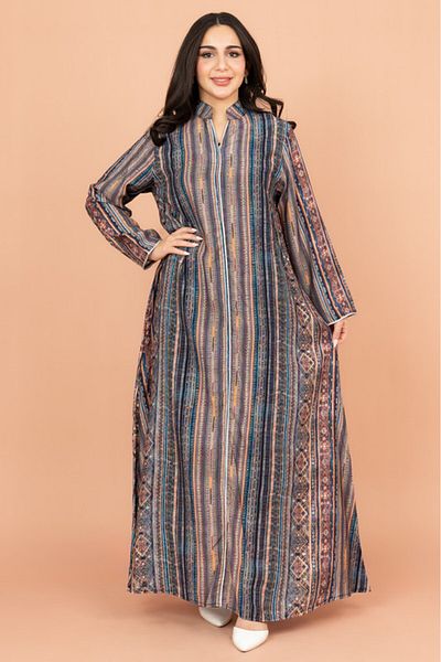 IKKXA Multicolor Patterns Modern Jalabiya