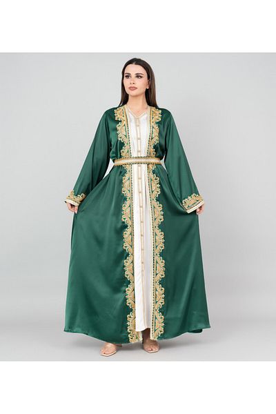 IKKXA Classic Elegance Belted 2-piece Kaftan