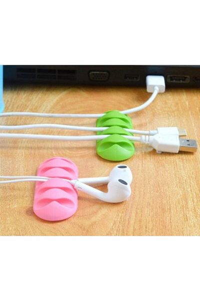OMAC 5 Channel Cable Holder Organizer Plug Holder Cable Fixer 1 Piece (Red-Blue-White-Black)