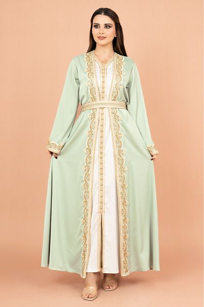 IKKXA Belted Elegant 2-Piece Kaftan