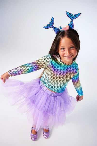 Le Mabelle Σετ Crop Girl's Lilac Mermaid - Linda