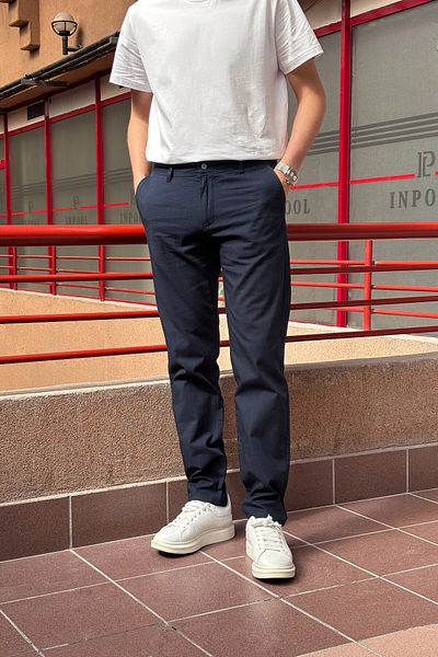 inpool Men, Linen Weaving, Cotton Fabric, Regular Fit, Seasonal Pants 294