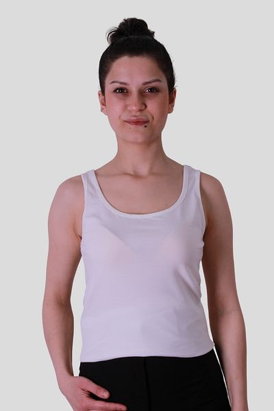 trender Tricou fără mâneci pentru femei crem 586-04