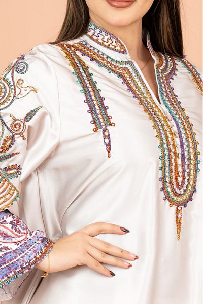 IKKXA Gleaming Crystal and Print Jalabiya