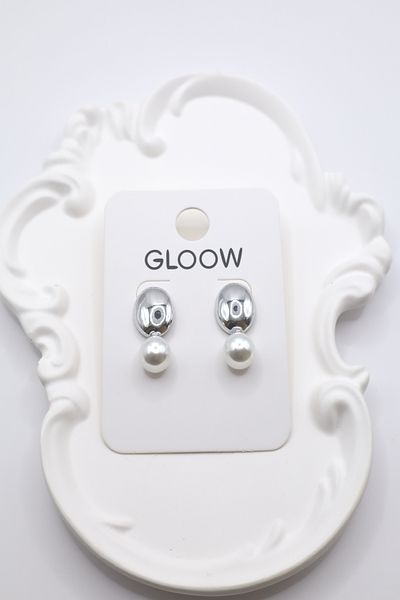 DEMOKAN Women's Earrings Convex Plate Pearl 3cm Earrings