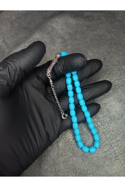 Mos Tespih Капсула Син прах Кехлибарени молитвени мъниста