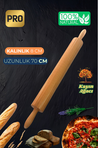 Ülgenev 70 cm Ahşap Kayın Ağacı Restoran Lokanta Sanayi Tipi  Hamur Açmalık B...