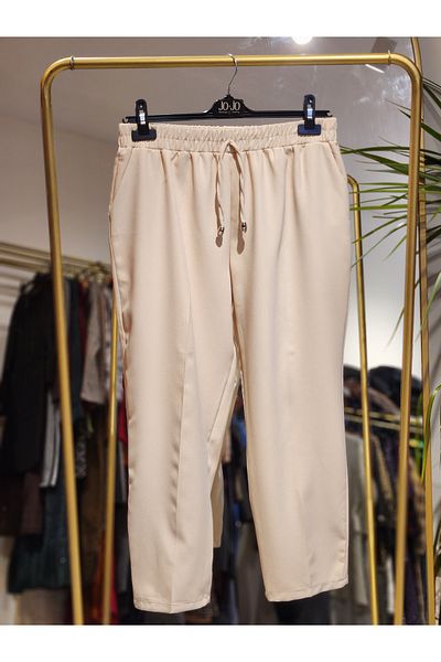 JOJO Carrot Pants - Large Size - Rope Detail - Elastic Waist - Ironing Marks