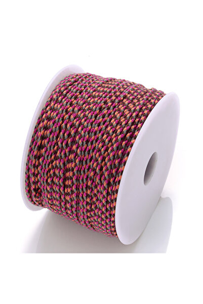 Choice حبل مضفر من القطن بأربعة خيوط وثلاثة ألوان بطول 28 مم و10 أمتار، حبل ي...