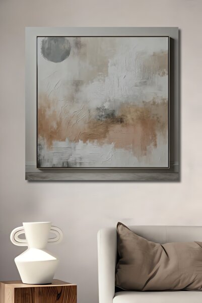 Teona Ahşap Modern Soyut Sanat Yağlı Boya Görünümlü Dekoratif Ahşap Dikdörtge...