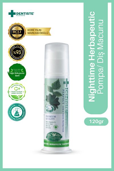 Dentiste Plus Dentiste Nighttime Herbapeutic Mouth Scent Prevention Pump Toothpaste 120Gr