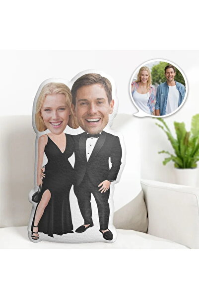 Hediye Deposu Çiftlere Özel Davet Tasarımlı Şekilli Yastık