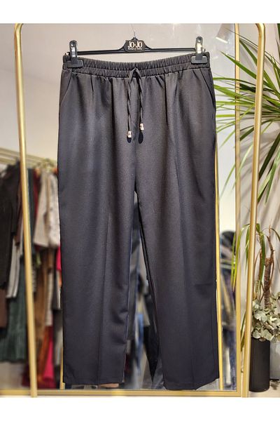 JOJO Carrot Pants - Large Size - Rope Detail - Elastic Waist - Ironing Marks