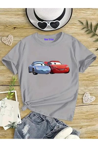 New Shine In Cart 6 and Above Purchases Get 1 T-Shirt as a Gift - Mcqueen and Sally Oversize Kids T-Shirt