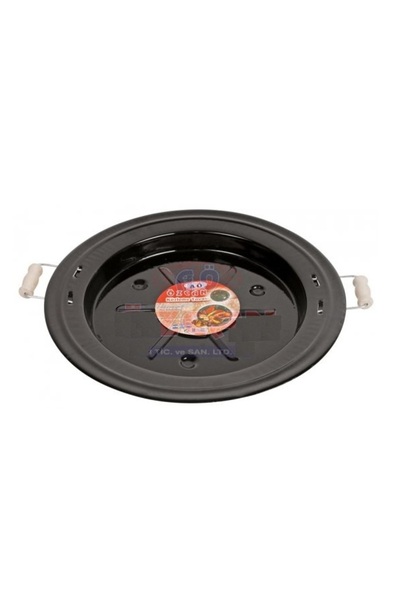 GİZEM مقلاة خبز بمقبض خشبي من المينا الغامضة باللون الأسود