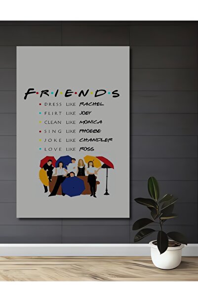 Teona Ahşap Friends Dizi İlham Verici Ahşap MDF Dekoratif Dikdörtgen Ev,İşyer...