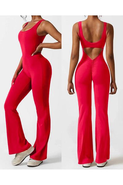 hipnoz butik Women's Submersible Fabric Back Low-Cut Suspender Jumpsuit
