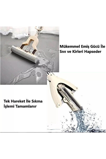 BİYA Teleskopik Saplı Kelebek Mop (Süngerli Kendinden Sıkmalı Mop)