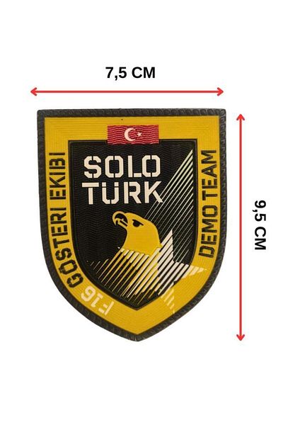 SINGLE SWORD Patch de montaj din plastic SoloTürk Show Team 7,5 x 9,5 cm, spate cu velcro