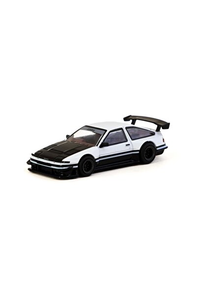 Tarmac Works 1/64 Toyota Sprinter Trueno AE86 Widebody White / Black with Tarmac Cards