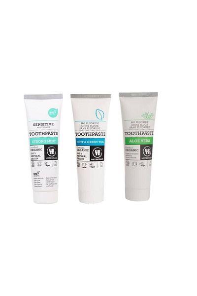 Urtekram Organic Aloe Vera Intensive Mint Green Tea Toothpaste 75ml. Product of 3