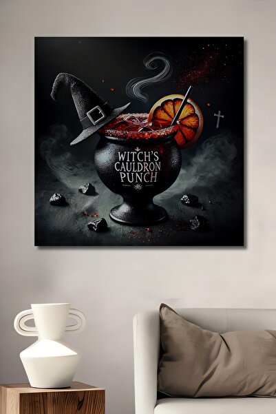 Teona Ahşap Cadı Kazanı İksiri Dekoratif Ahşap MDF Dikdörtgen Ev,İşyeri Duvar...