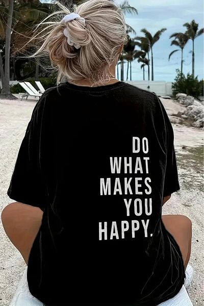 Oksit Unisex μπλουζάκι με στάμπα με λαιμόκοψη που σε κάνει χαρούμενο