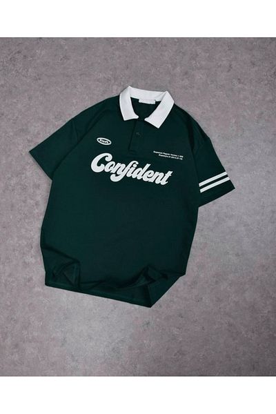 Gofeel Harajuku Street Polo Neck Canfident Printed Oversize Short Sleeve Tshirt