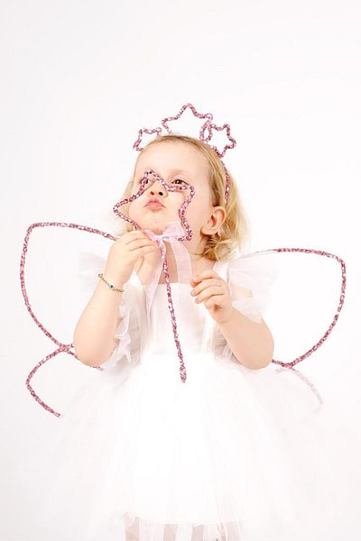 Le Mabelle Σετ κορώνας φούξια Glitter Butterfly Wing Wand Crown 3 τεμ