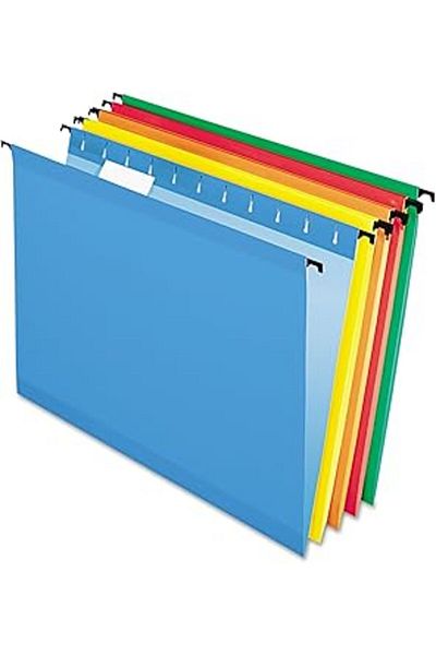 Mu Art Ahşap Pendaflex Surehook Reinforced Hanging Folders, Letter Size, Assorted Colors, 20 Per Box (6152
