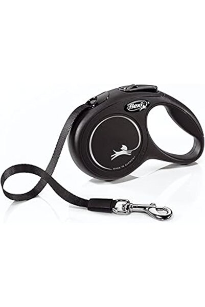 teknoenonline Flexi New Classic Retractable Dog Leash (Band), 3 M, Extra Small, Black