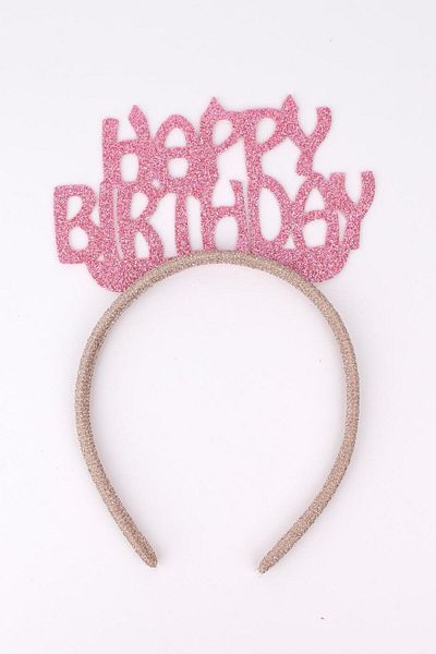 Le Mabelle Pink Glitter Eva Happy Birthday Girl's Crown