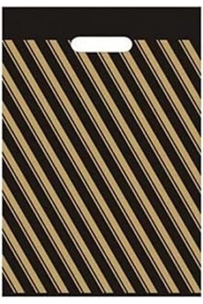 NAKSAN Reinforced Black Striped Bag 26X38 cm No:2