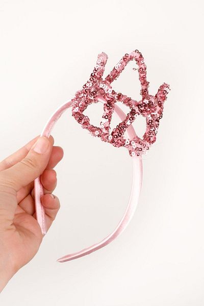 Le Mabelle Fuchsia Sequined Little Queen Girl's Crown