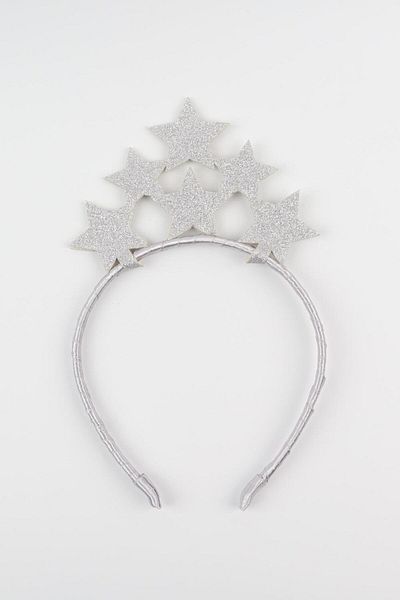 Le Mabelle Silver Row Star Glitter Girl's Crown