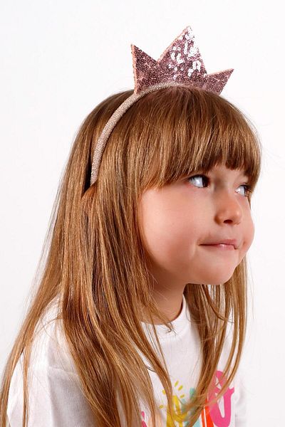 Le Mabelle Rose Sequined Girl's Queen Crown