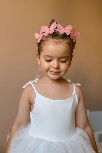 Le Mabelle Girl Helen Crown - Rose Butterfly Pattern