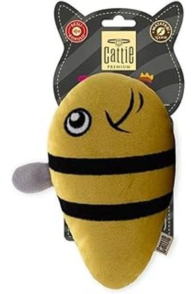 Hepta Collection Cattie Cat Toy Plush Bee with Matatabi Content 15 cm