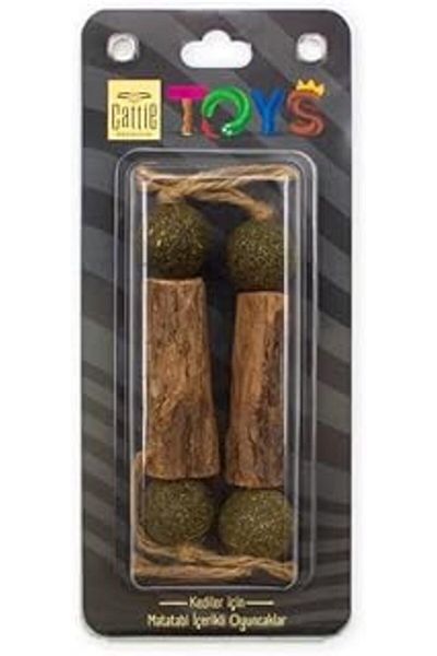 Hepta Collection Cattie Cat Toy Dumbell Stick with Matatabi Content 2 Pack